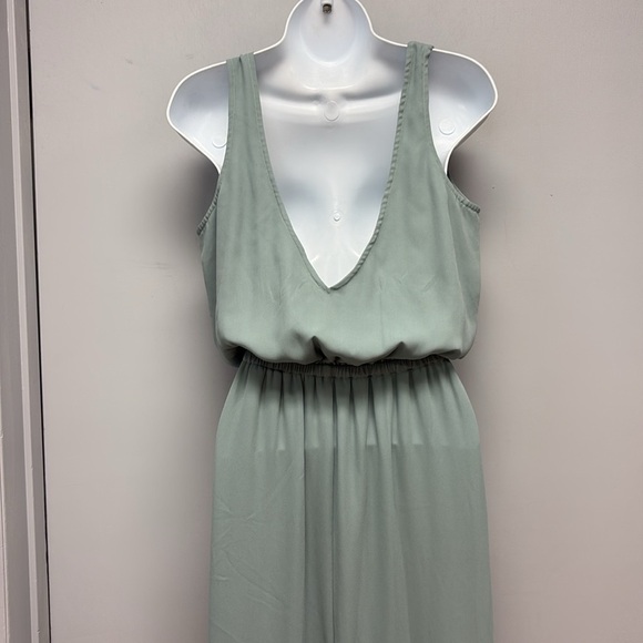 Show Me Your MuMu KENDALL V-Back Maxi Dress- Silver Sage - Picture 7 of 11